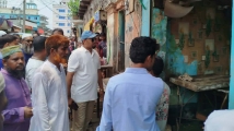 রিকাবী বাজারে ফুটপাত ও ড্রেন দখলমুক্তে উচ্ছেদ অভিযান