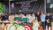 শহীদ মিনারে সংস্কৃতিজনদের শেষ শ্রদ্ধায় সিক্ত মুস্তাফা মনোয়ার